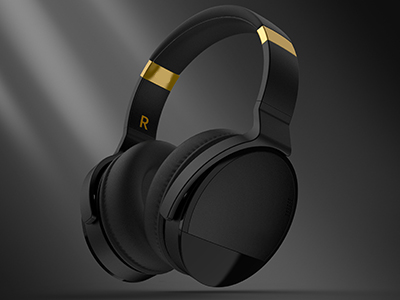 壹零壹工业设计案例：蓝牙降噪耳机，藏在黑金质感里的听觉自由