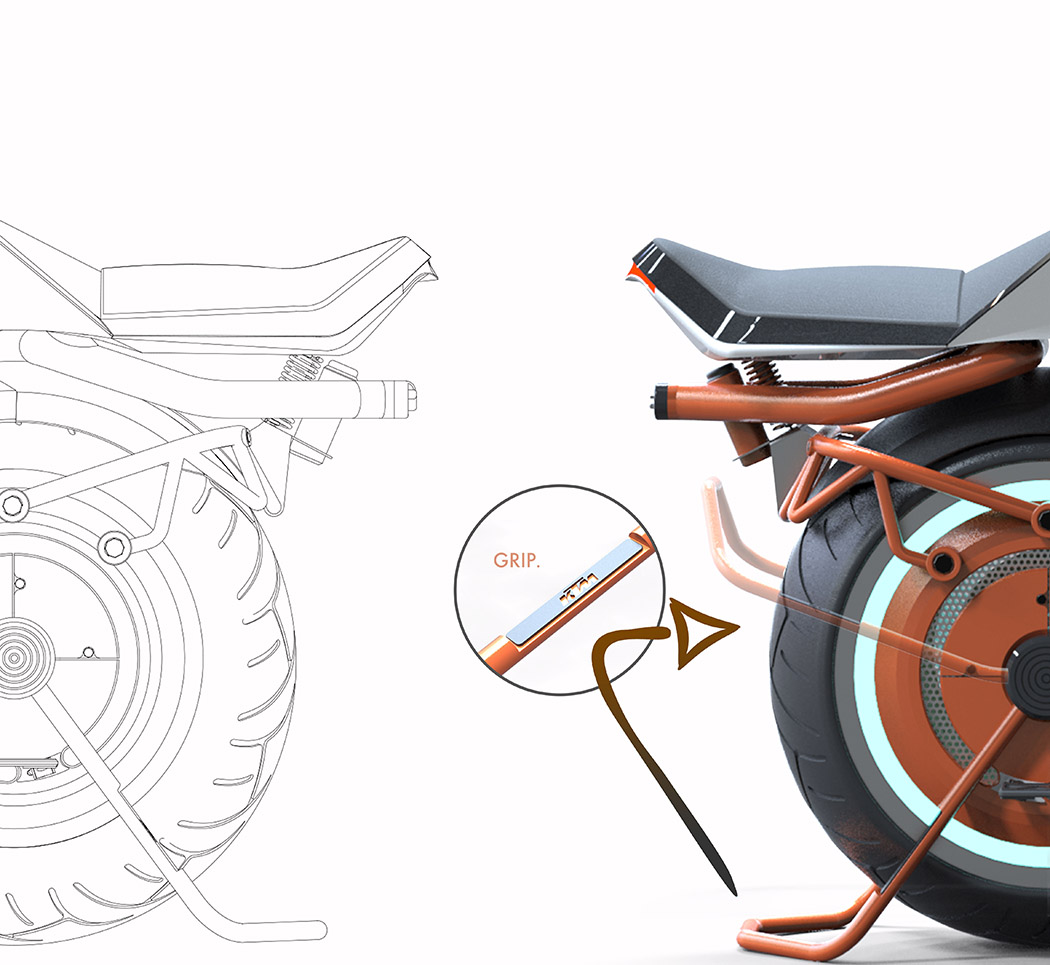 单轮摩托车设计