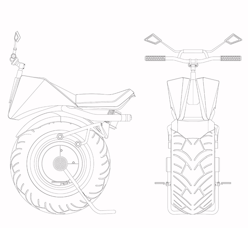 单轮摩托车设计