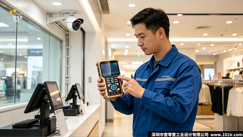 网络工程宝,IPC测试仪,安防工程宝,工业设计,外观设计,结构设计,手持安防测试设备,工程宝防摔设计,人机工学测试仪,双色注塑工艺,安防运维工具,多功能工程测试仪,工程宝接口设计