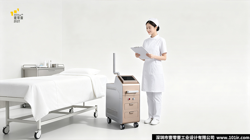 皮秒激光治疗仪设计,皮秒激光治疗仪外观设计,皮秒激光治疗仪结构设计,医美设备工业设计,壹零壹工业设计