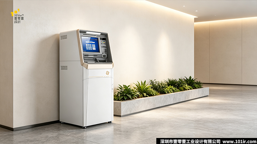 银行大堂自助服务终端,自助存取款机,金融自助终端设计,ATM工业设计,壹零壹工业设计