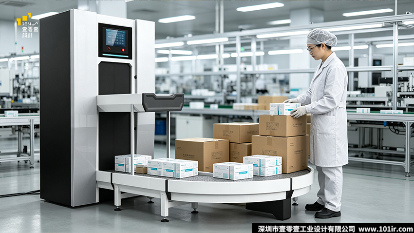 智能输送机,智能输送机设计,模块化智能输送机,双层弧形输送机,工业设备外观设计,输送设备结构设计,柔性制造输送系统,壹零壹工业设计,工业装备CMF设计,智能物流输送设备,立式主控输送机,工业设备人机工程设计