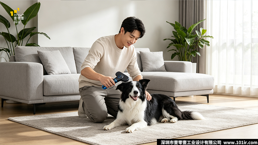 宠物梳毛器,二合一自洁宠物梳毛器,宠物用品设计,宠物梳毛器外观设计,宠物梳毛器结构设计,壹零壹工业设计