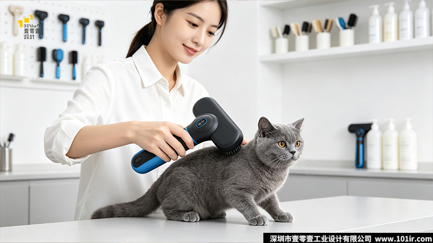 宠物梳毛器,二合一自洁宠物梳毛器,宠物用品设计,宠物梳毛器外观设计,宠物梳毛器结构设计,壹零壹工业设计