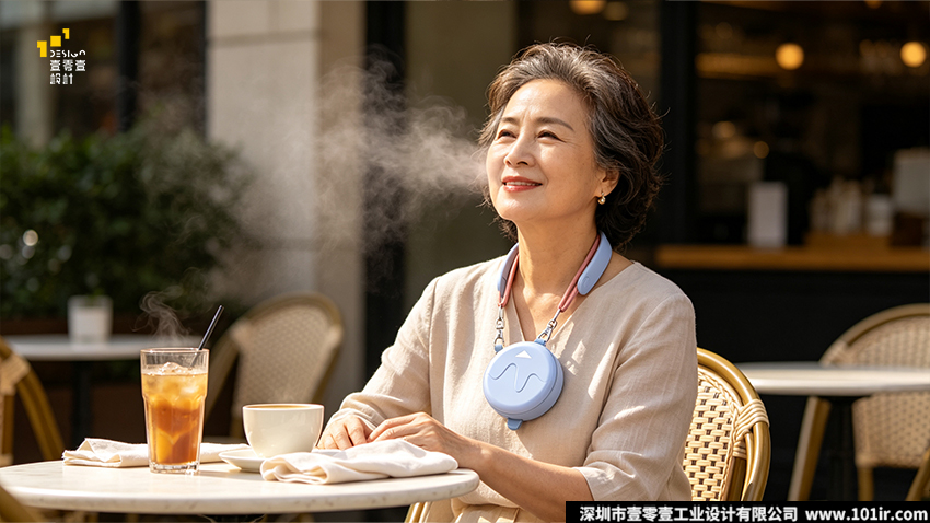 便携式风扇,多功能便携风扇,挂脖风扇,手腕佩戴风扇,补妆风扇,工业设计,产品结构设计,马卡龙色系设计