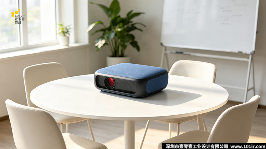 家用投影仪设计,投影仪外观设计,投影仪结构设计,CMF设计,家居化智能投影,织物包覆工艺,散热结构优化,壹零壹工业设计