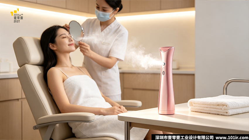纳米喷雾美容仪,便携美容仪器,工业设计,产品外观设计,产品结构设计,人体工学设计,压电雾化结构,个护电器设计