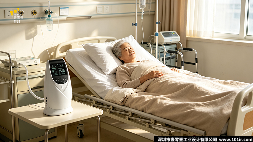 高电位治疗仪,家用高电位治疗仪,医疗器械外观设计,工业设计,结构设计,适老化设计,居家医疗设备,壹零壹工业设计