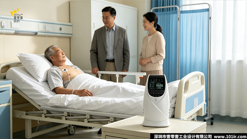 高电位治疗仪,家用高电位治疗仪,医疗器械外观设计,工业设计,结构设计,适老化设计,居家医疗设备,壹零壹工业设计