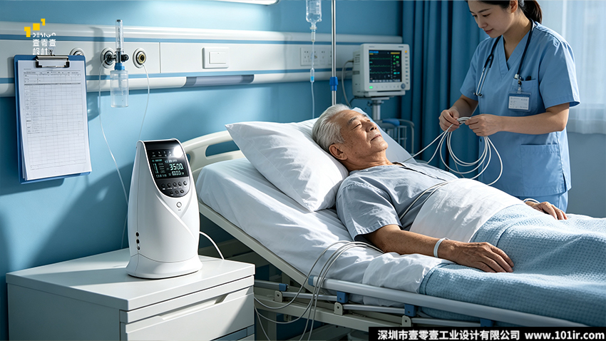 高电位治疗仪,家用高电位治疗仪,医疗器械外观设计,工业设计,结构设计,适老化设计,居家医疗设备,壹零壹工业设计