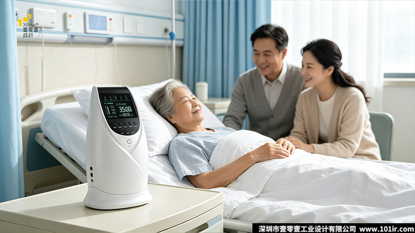 高电位治疗仪,家用高电位治疗仪,医疗器械外观设计,工业设计,结构设计,适老化设计,居家医疗设备,壹零壹工业设计