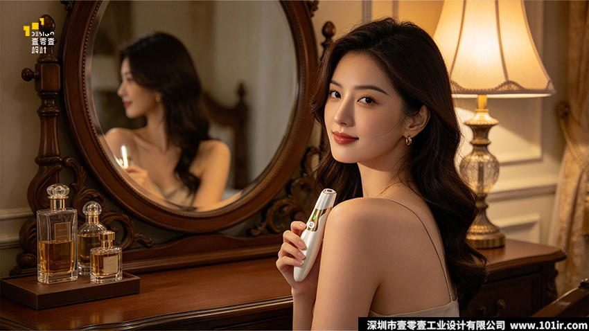 微晶嫩肤仪,外观设计,结构设计,家用美容器械,人体工学设计,微晶焕肤技术,工业设计,壹零壹工业设计