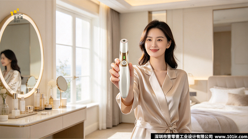 微晶嫩肤仪,外观设计,结构设计,家用美容器械,人体工学设计,微晶焕肤技术,工业设计,壹零壹工业设计