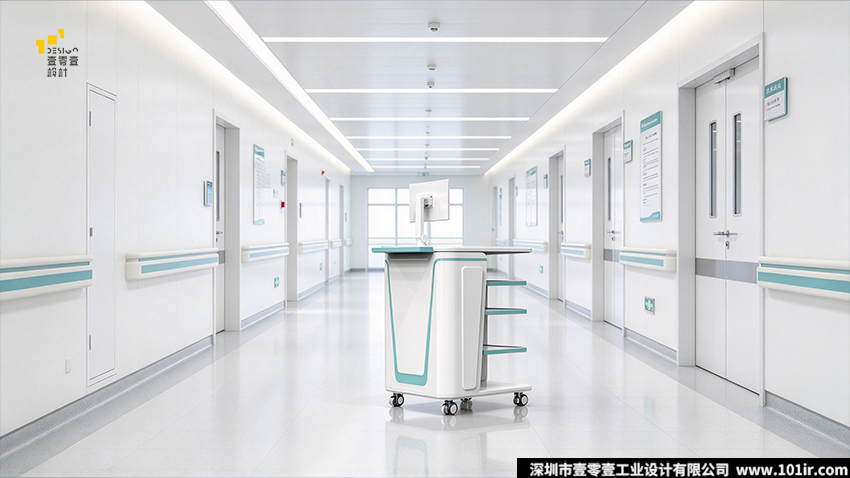 医用护理推车,医用护理推车设计,医疗推车设计,壹零壹工业设计,医用护理推车外观设计,医用护理推车结构设计,院感级医用推车,医疗推车人机工程设计,移动护理工作站