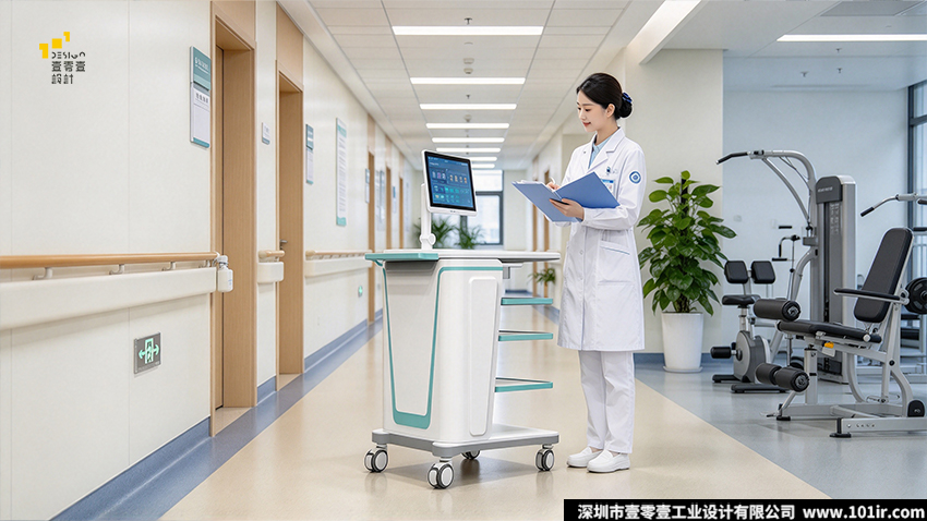 医用护理推车,医用护理推车设计,医疗推车设计,壹零壹工业设计,医用护理推车外观设计,医用护理推车结构设计,院感级医用推车,医疗推车人机工程设计,移动护理工作站